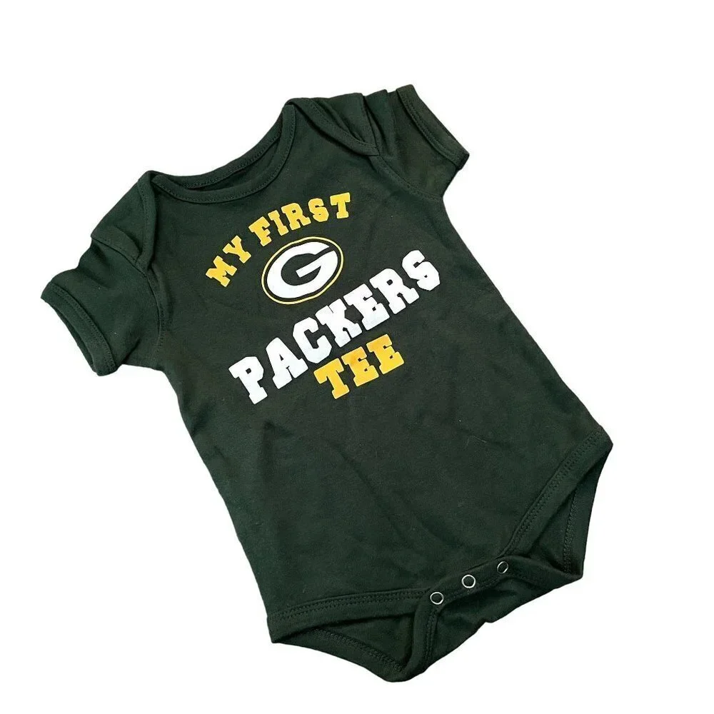 NWT NFL baby onesie my first packers tee greenbay NFL cotton green gold